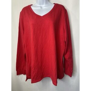 Quacker Factory QVC Womens Sequined Shirt Size Large Fall Winter Holiday Cozy